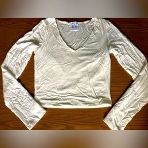 Long sleeve white modal shirt size small.